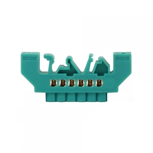 Barra conexion riel din aislada Verde 6x16mm