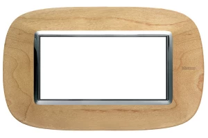 PLACA 4 MODULOS COLOR ACERO ESTILO ELIPTICA BTICINO REF HB4804LAE