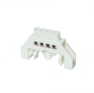 BARRA REPARTIDORA BRONCE AISLADA RIEL DIN BLANCA 4 POLOS