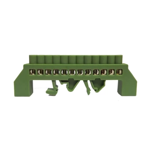 BARRA CONEXION RIEL DIN AISLADA VERDE 12X16MM