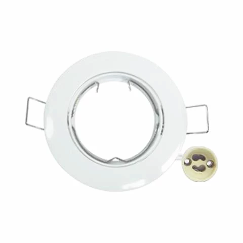 FOCO EMBUTIDO DICROICO BASCULANTE 80MM COLOR BLANCO C/CONECTOR GU10-DW