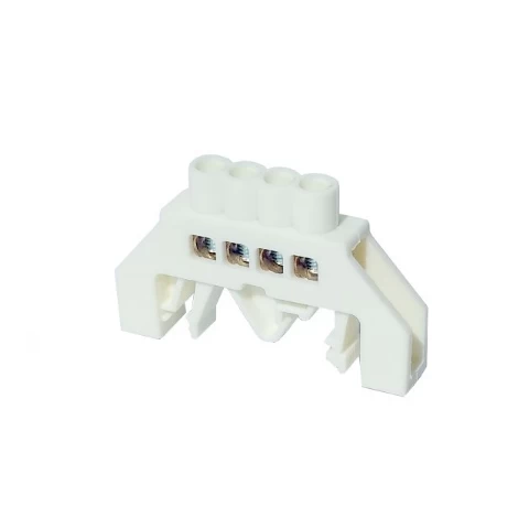 BARRA REPARTIDORA BRONCE AISLADA RIEL DIN BLANCA 4 POLOS