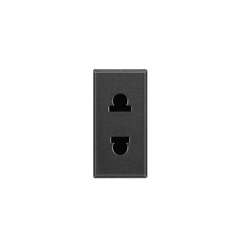 Toma De Corriente Std.euroamericano 1 Mod - Oscuro Bticino  Ref Hs4125s